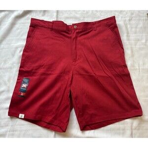 Architect Mens Shorts 38 Red Tech Pocket Stretch Flat Front NWT